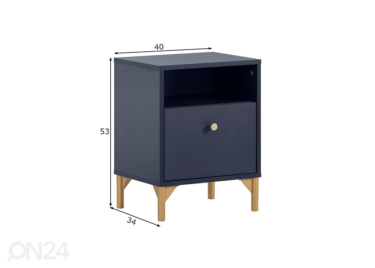 Yöpöytä Alfa 40 cm kuvasuurennos mitat