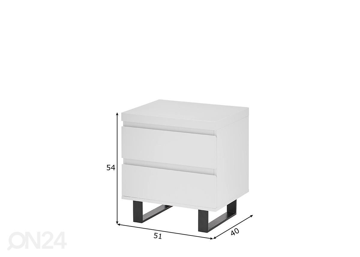 Yöpöytä Austin 51 cm kuvasuurennos mitat