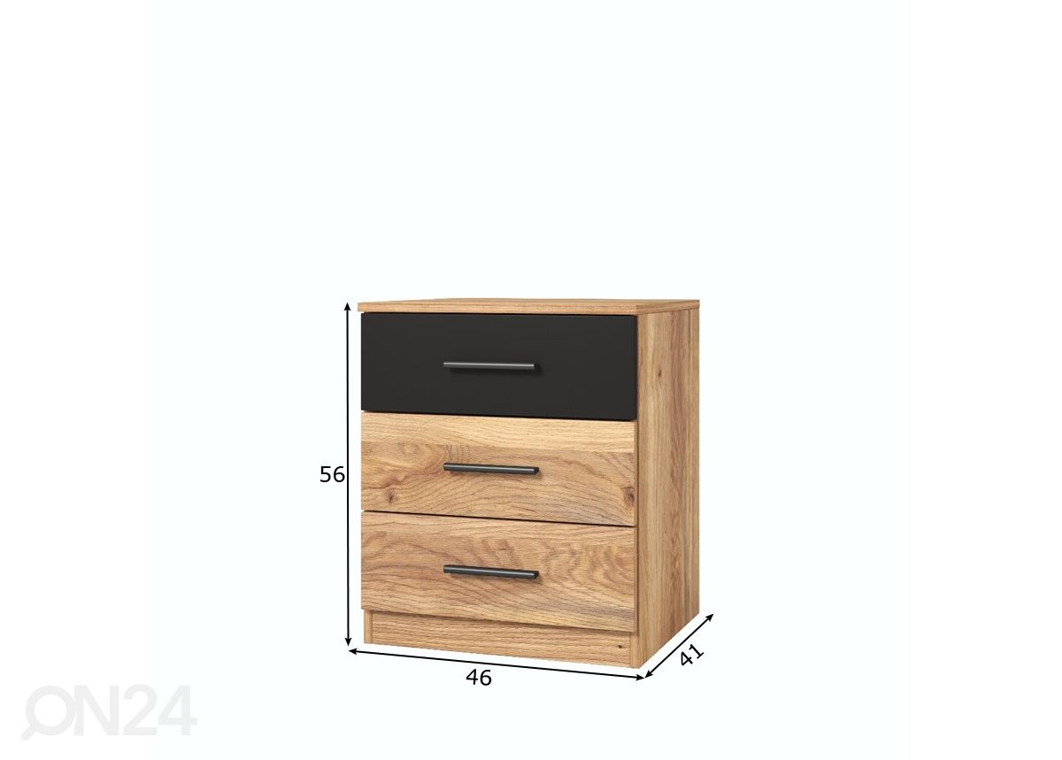 Yöpöytä Betty 46 cm kuvasuurennos mitat