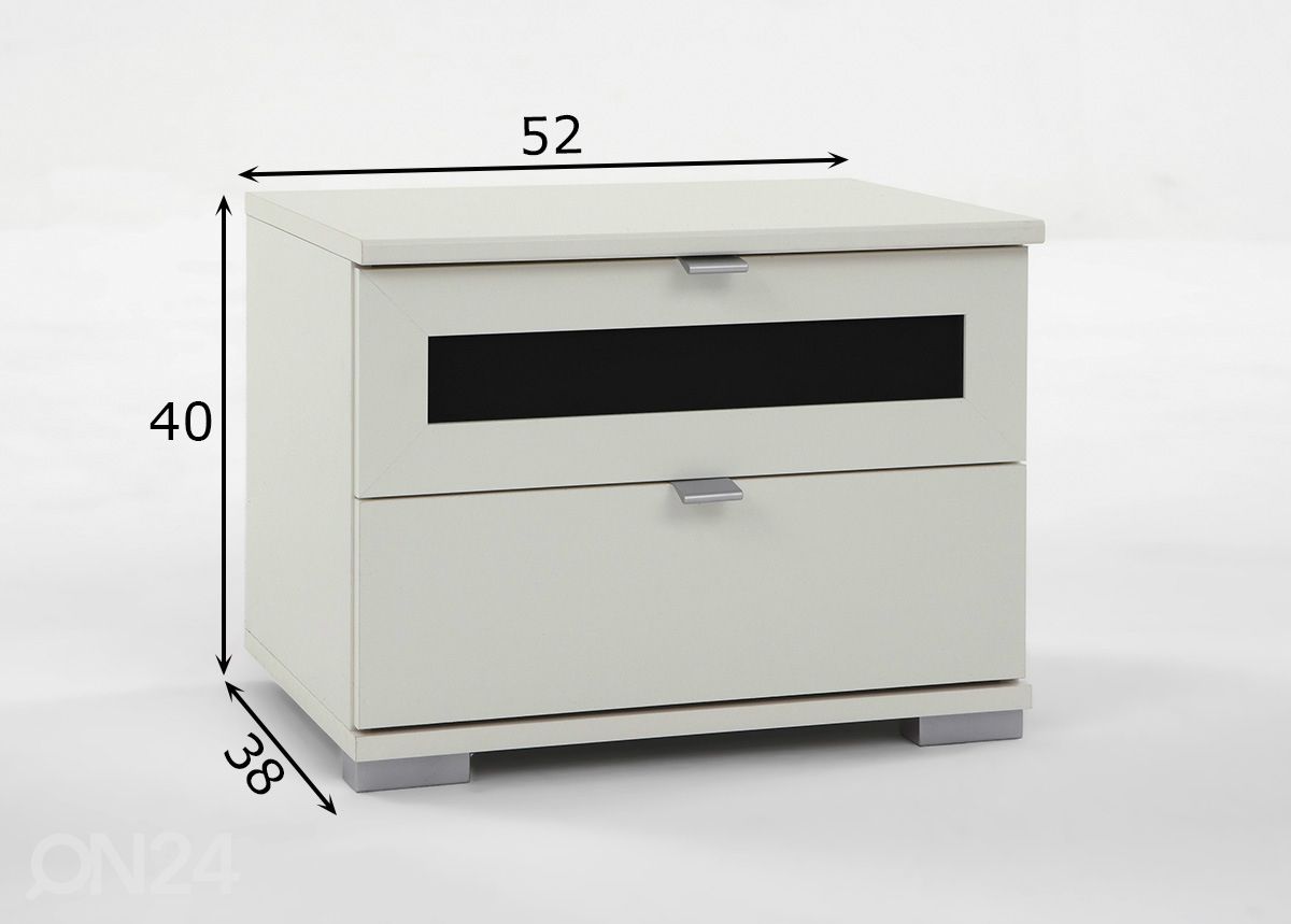 Yöpöytä BOX PLUS kuvasuurennos mitat