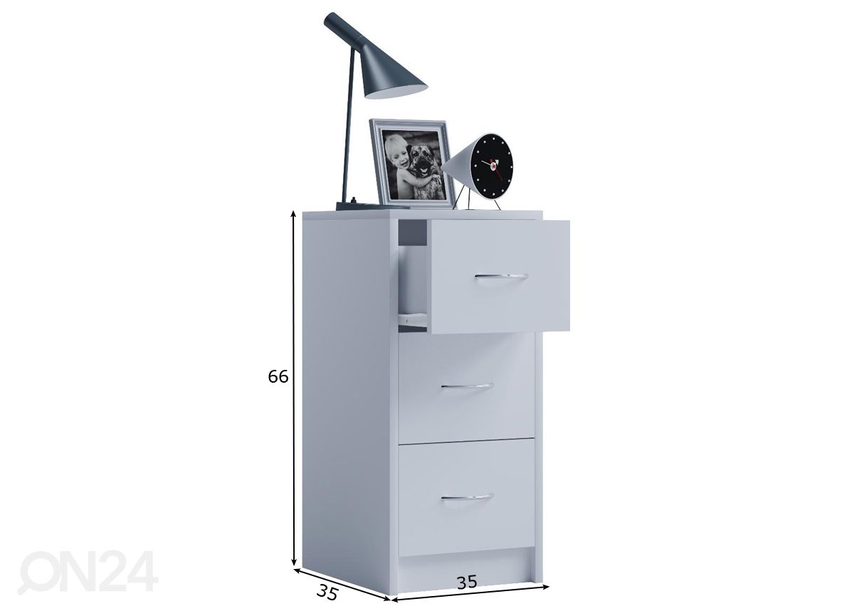 Yöpöytä Boxal Maxi 35 cm kuvasuurennos mitat