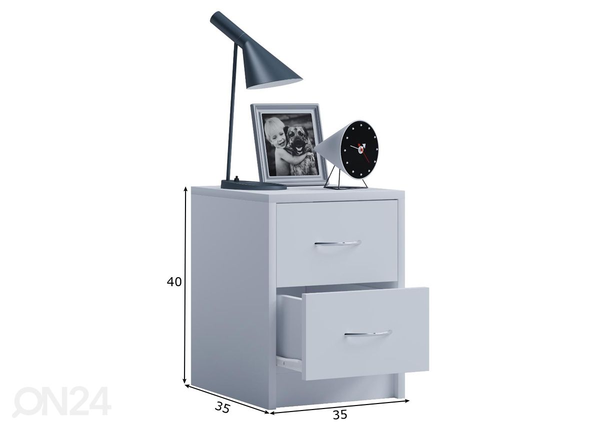 Yöpöytä Boxal Mini 35 cm kuvasuurennos mitat