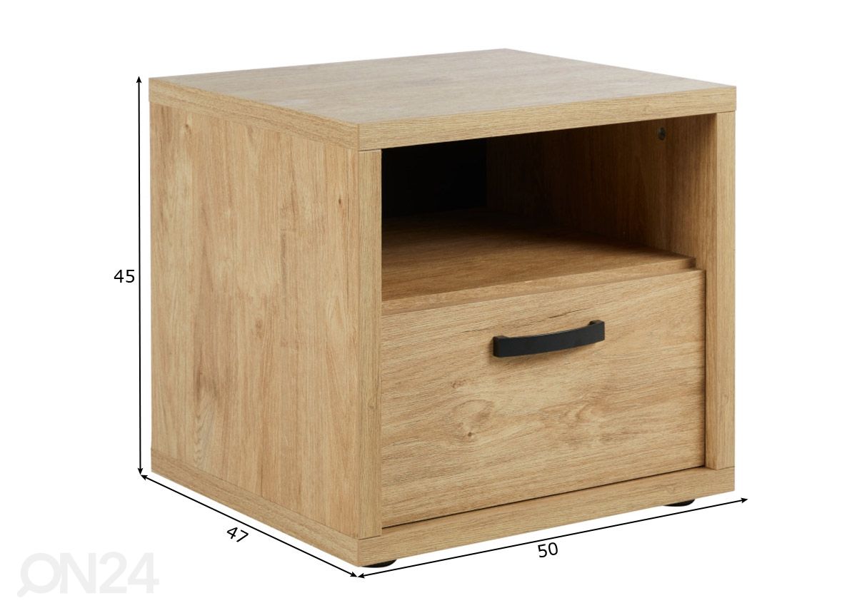 Yöpöytä Clara 50 cm kuvasuurennos mitat