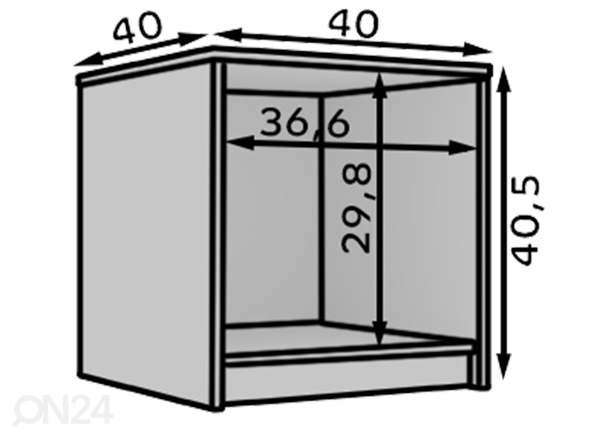 Yöpöytä Elk 40 cm kuvasuurennos mitat