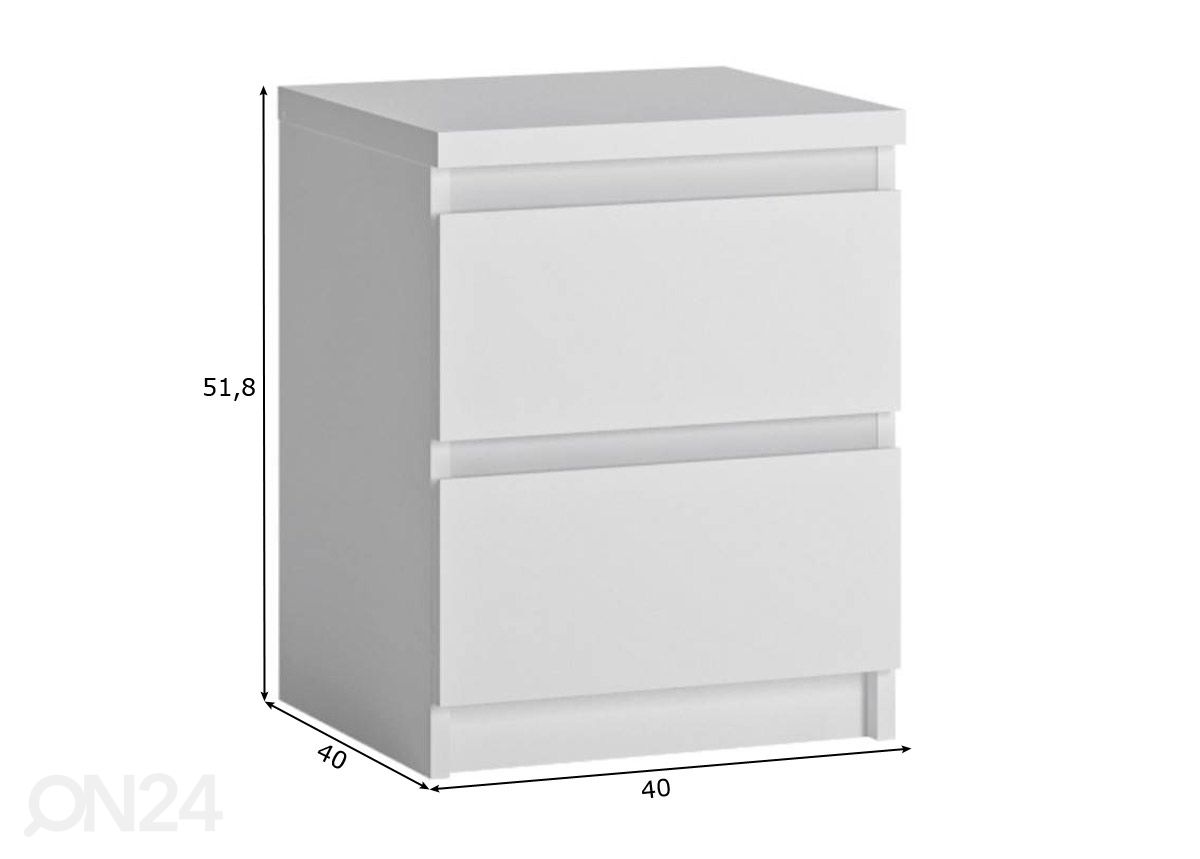 Yöpöytä Fribo 40 cm kuvasuurennos mitat