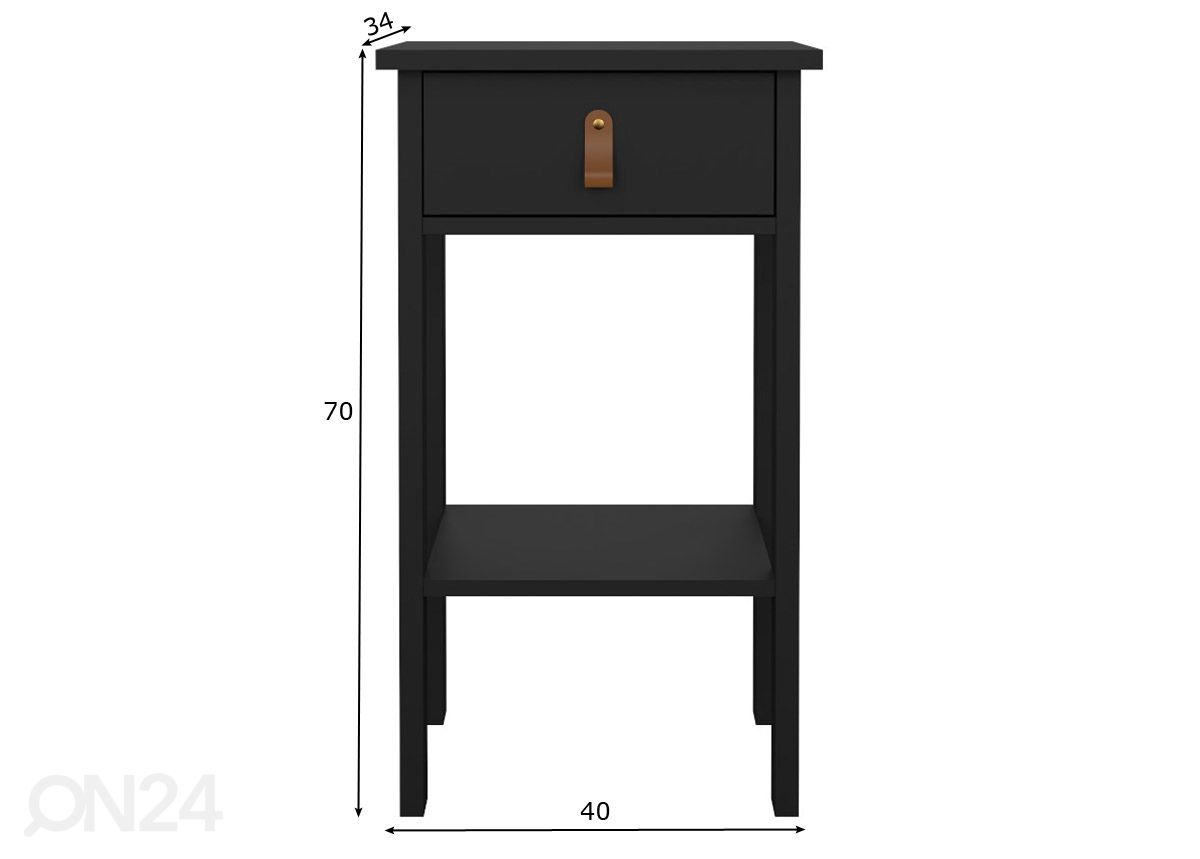 Yöpöytä Madrid 40 cm kuvasuurennos mitat