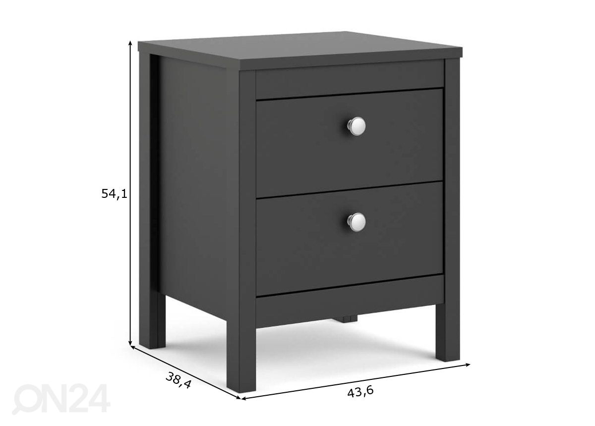 Yöpöytä Madrid 44 cm kuvasuurennos mitat