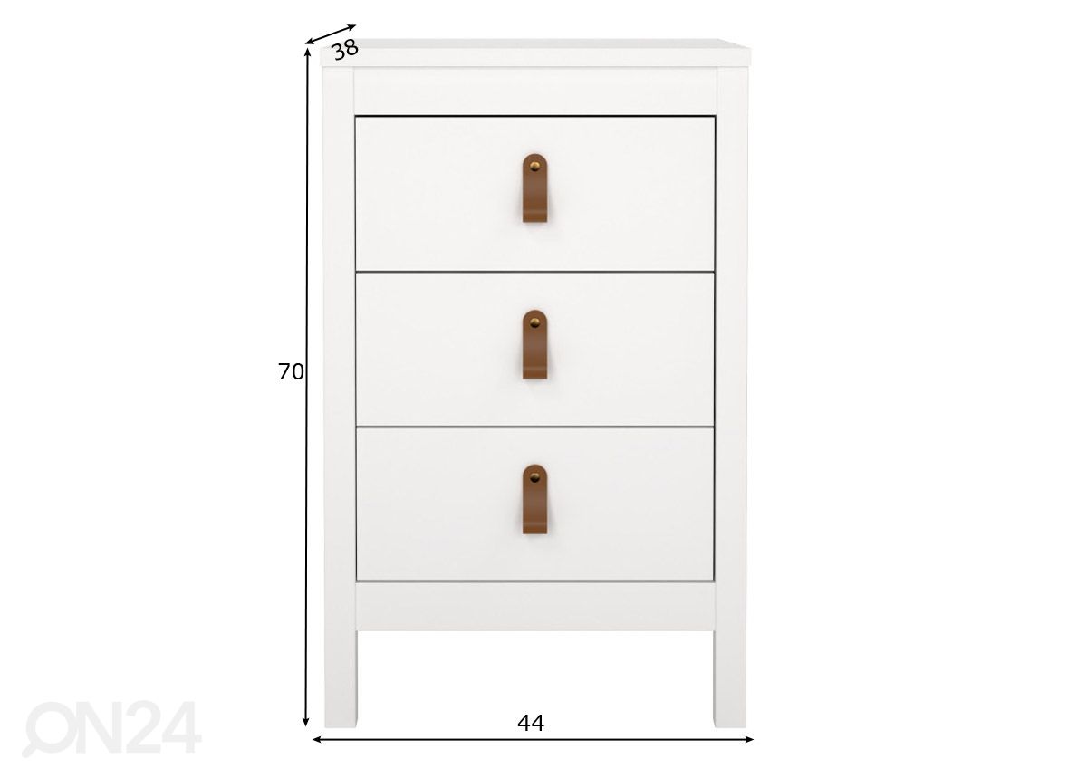 Yöpöytä Madrid 44 cm kuvasuurennos mitat