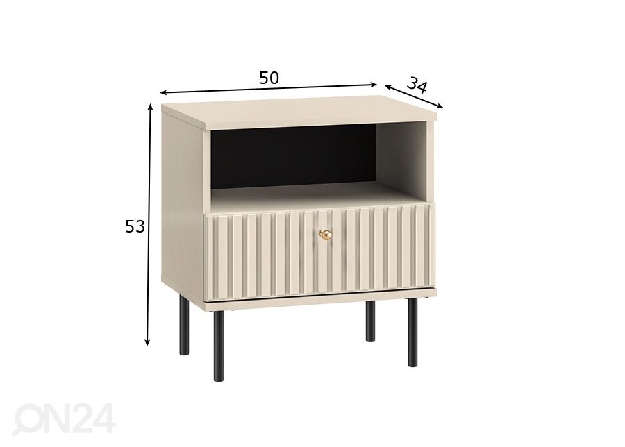 Yöpöytä Melanie 50 cm kuvasuurennos mitat