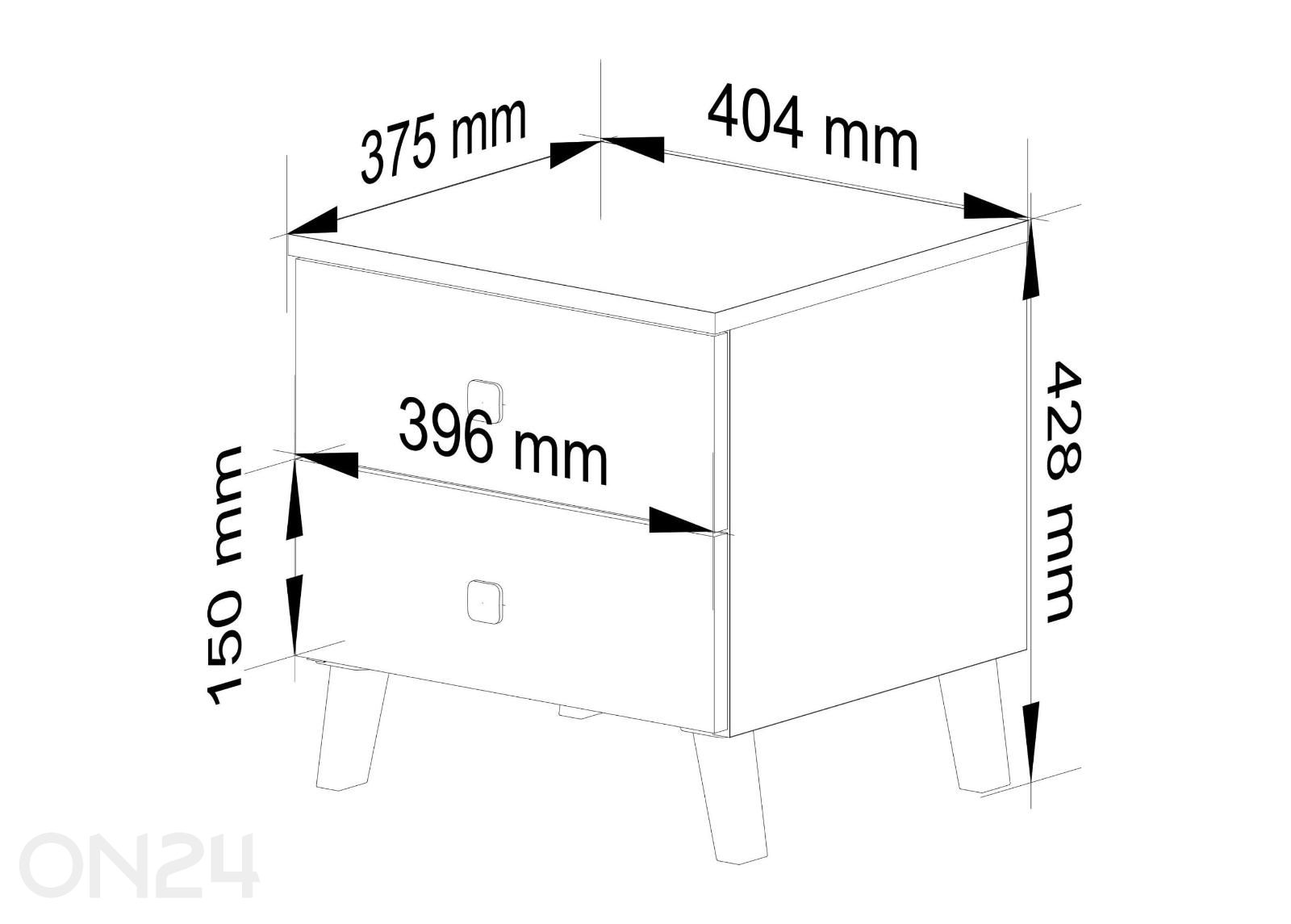 Yöpöytä Mobi kuvasuurennos mitat