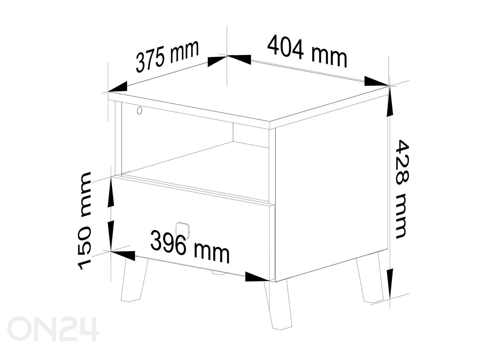 Yöpöytä Mobi kuvasuurennos mitat