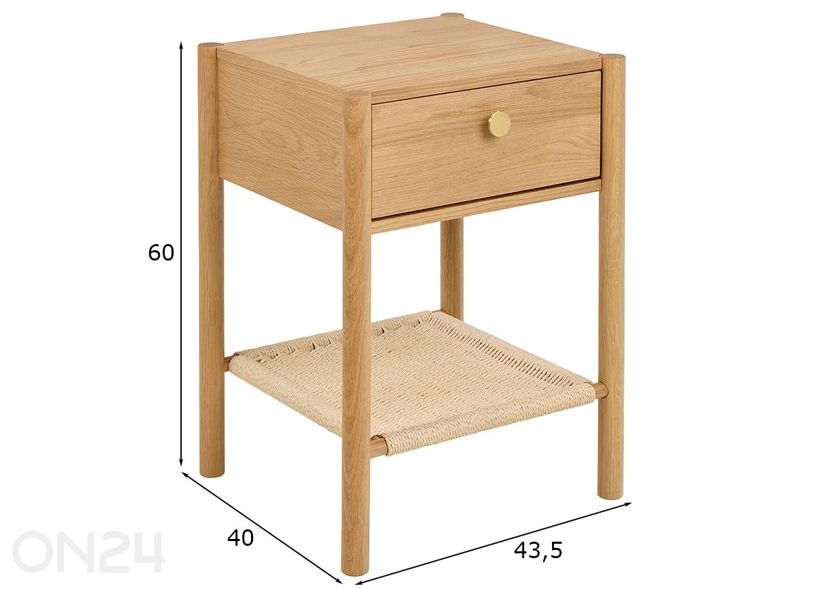 Yöpöytä Monfort kuvasuurennos mitat