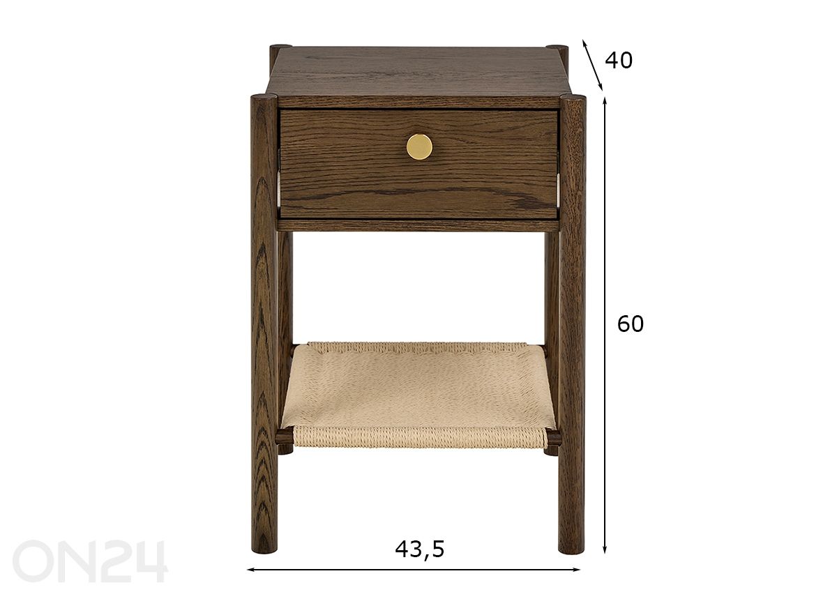 Yöpöytä Monfort kuvasuurennos mitat