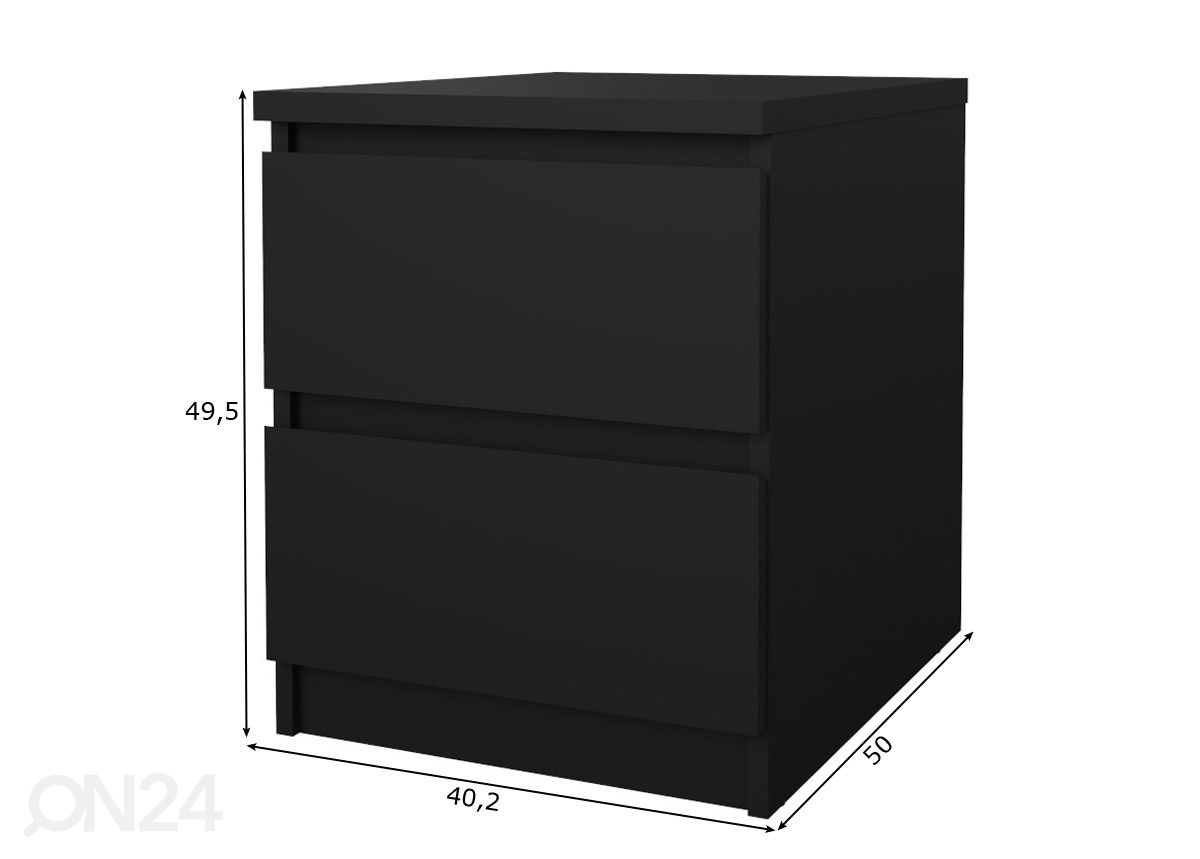 Yöpöytä Naia 40 cm kuvasuurennos mitat