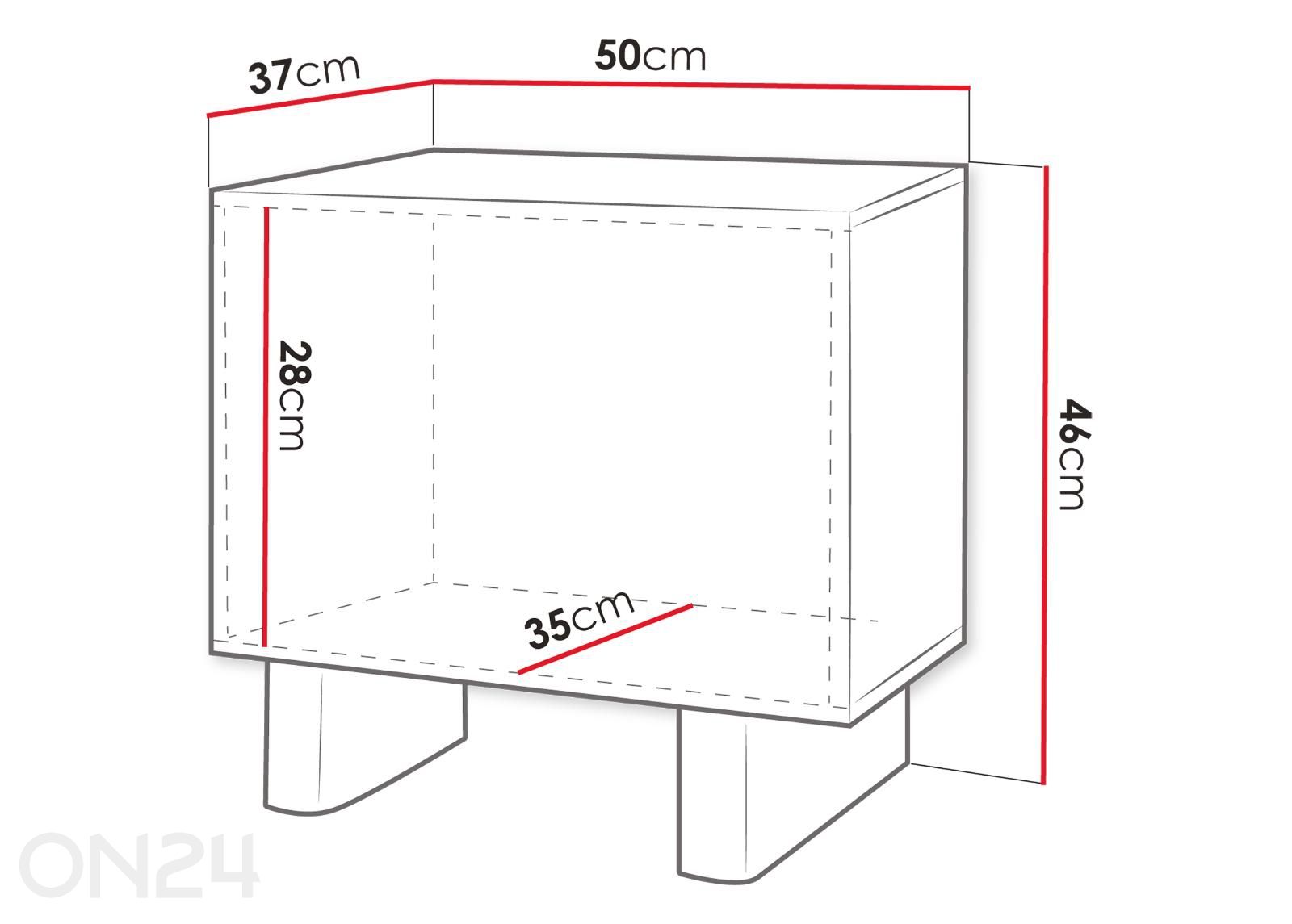 Yöpöytä Toyo kuvasuurennos mitat