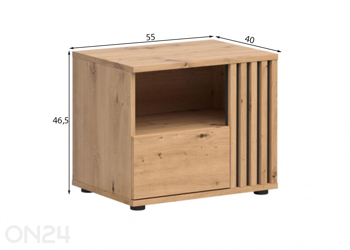Yöpöytä Vabres oikea kuvasuurennos mitat
