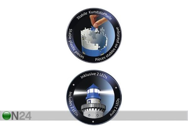 3D pimeässä hohtava palapeli majakka 216 osaa