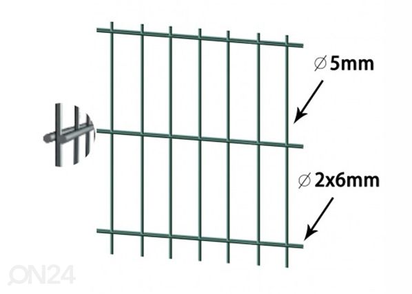 Aitaelementti 2D RAL6005, 6/5/6 mm 203x250 cm
