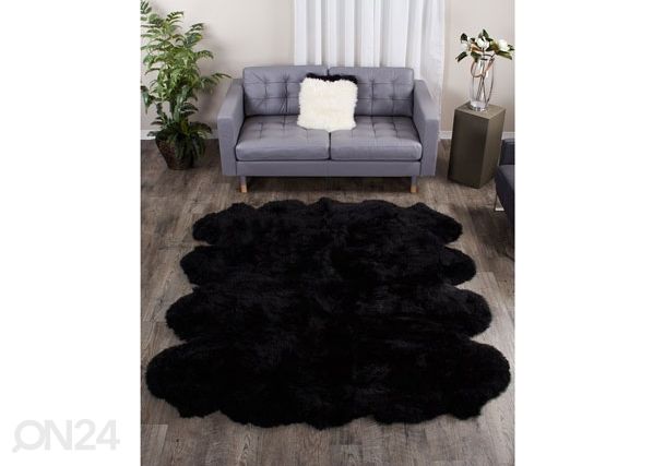 Aito lampaantalja Merino black Octo ±170x180 cm