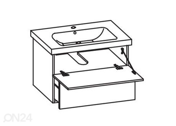 Allaskaappi keraamisella pesualtaalla 316