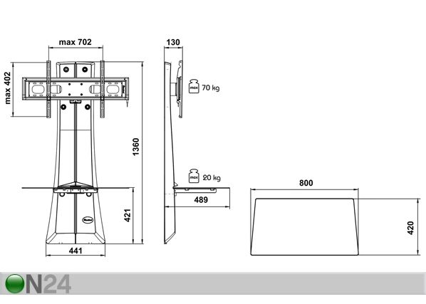 AV-teline plasma-/LCD-tv:lle MELICONI GHOST DESIGN 1000