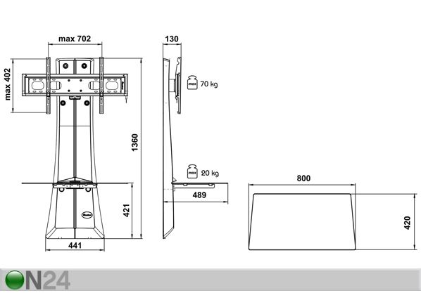 AV-teline plasma-/LCD-tv:lle MELICONI GHOST DESIGN 1000