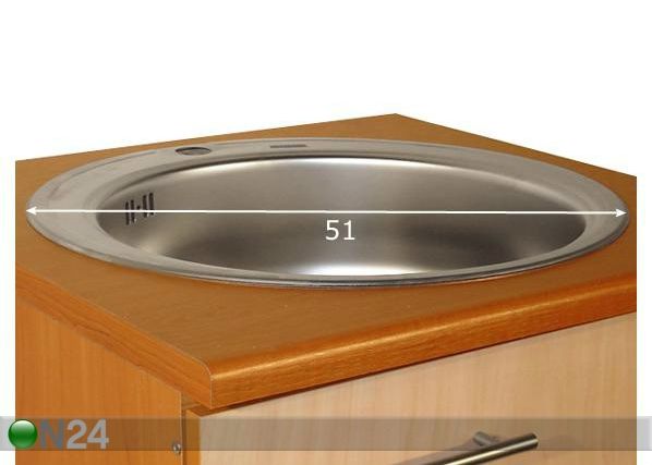 Baltest minikeittiö tiskialtaalla