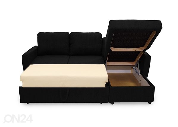 Divaanivuodesohva vuodevaatelaatikolla Pelle