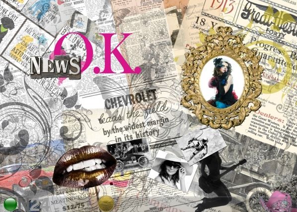 Fleece-kuvatapetti COLLAGE OF NEWSPAPER 360x270 cm