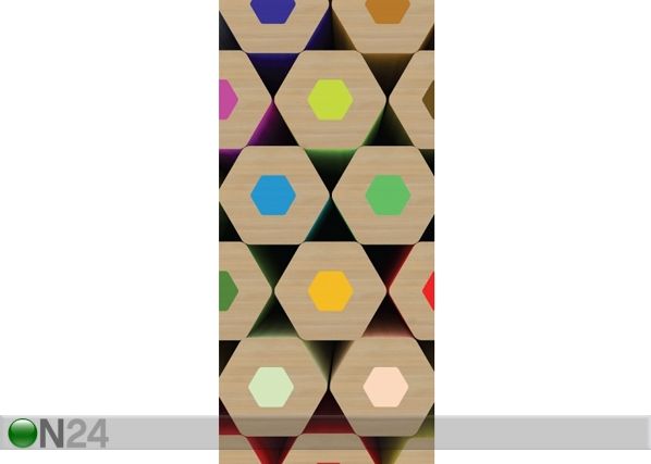 Fleece kuvatapetti COLORED PENCILS 90x202 cm