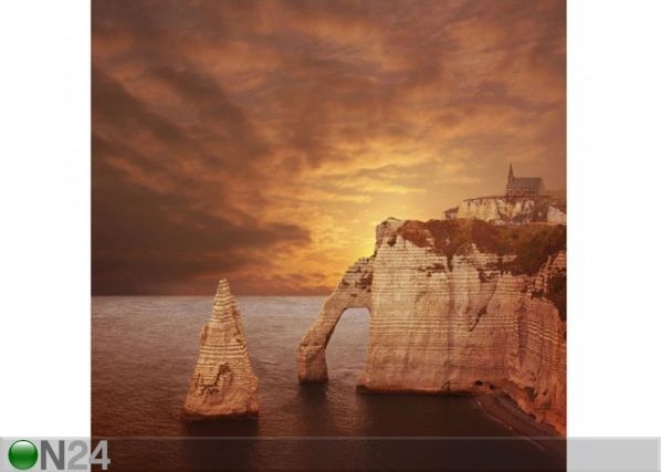 Fleece-kuvatapetti ETRETAT SUNSET CLIFFS