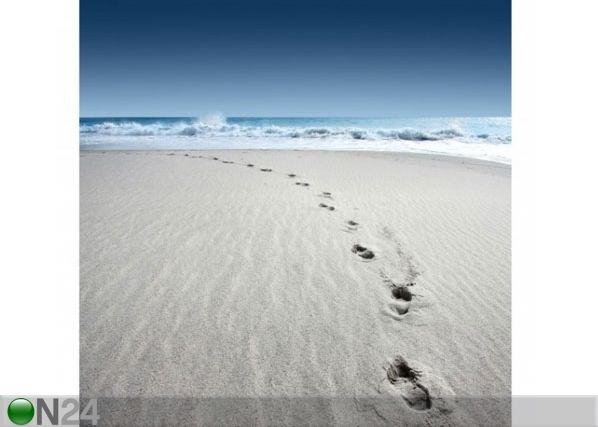 Fleece-kuvatapetti FOOTPRINTS IN THE SAND