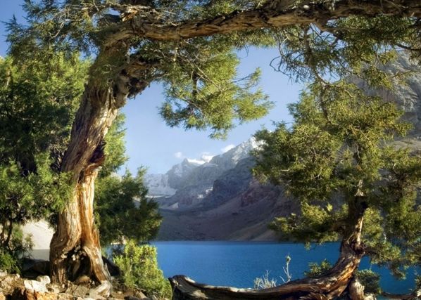 Fleece-kuvatapetti MOUNTAIN LAKE 360x270 cm