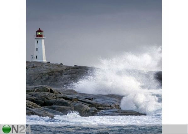 Fleece-kuvatapetti STORM WAVES AT THE LIGHTHOUSE