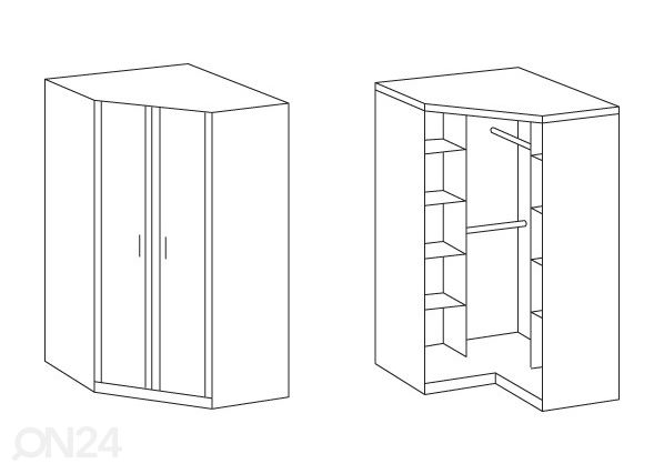 Kulmavaatekaappi OSAKA