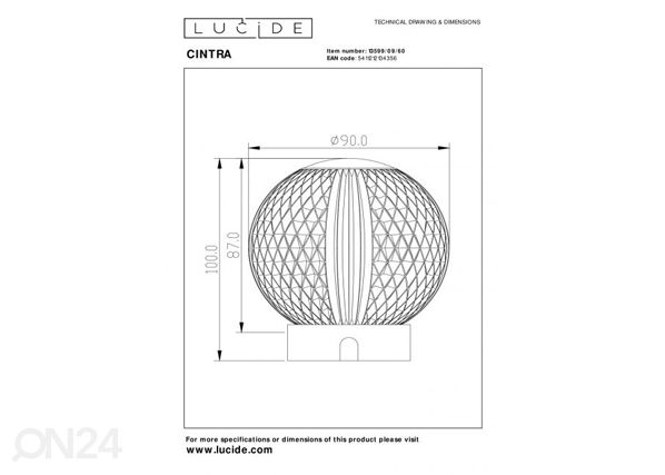 Ladattava pöytävalaisin Cintra 1x1,5W 3000K - 3 StepDim