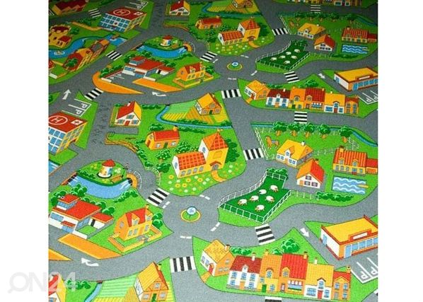 Lastenhuoneen matto PIKKU KYLÄ 133x133 cm