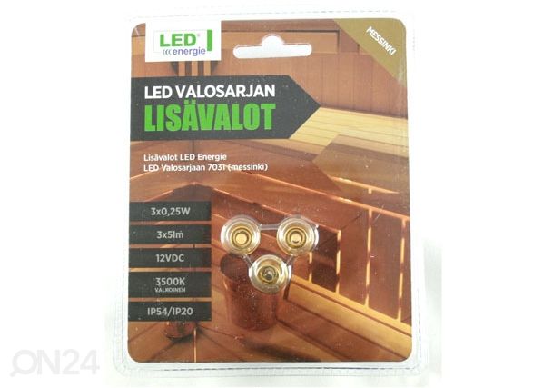 LED saunavalaisimen lisälamput 3 kpl