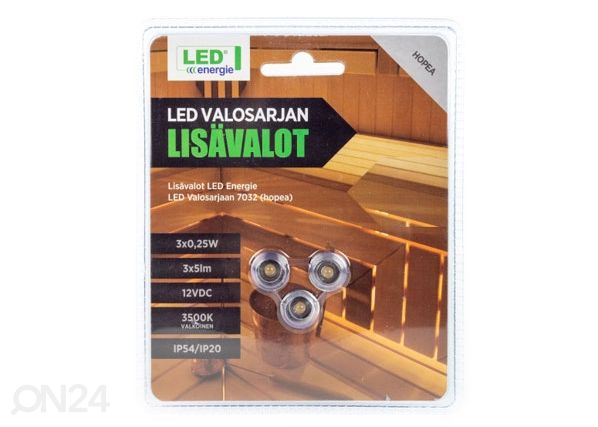 LED saunavalaisimen lisälamput 3 kpl