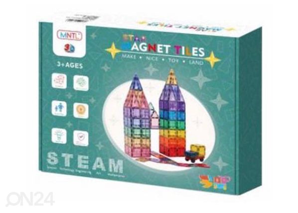 Magneettipalikat MNTL värilliset, 120 osaa