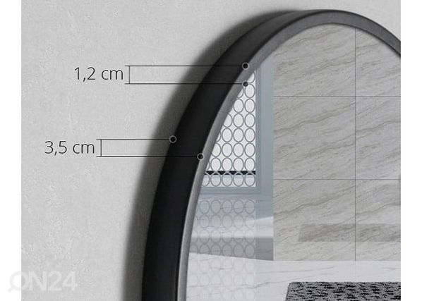 Peili ja hylly Ø70 cm, musta mitat