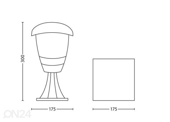 Philips Creek pylväsvalaisin E27 musta