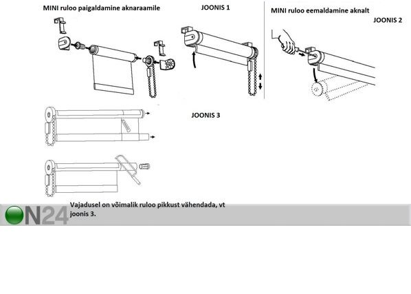 Pimentävä minirullaverho 73x150 cm