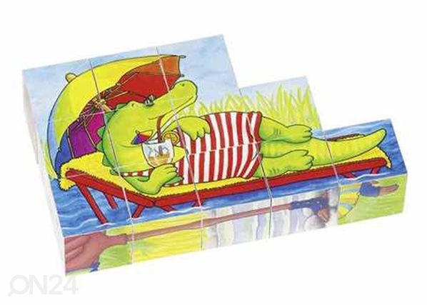 Puiset palapelikuutiot Hauskat eläimet