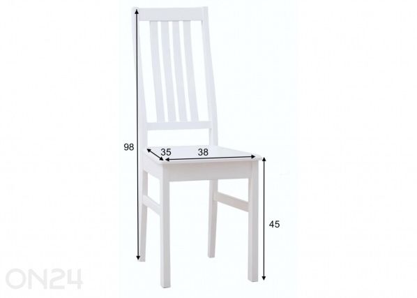 Ruokapöydän tuoli Mia, valkoinen