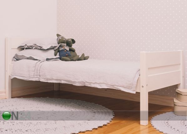 Sänky, mänty 70x155 cm+patjat+turvalaita