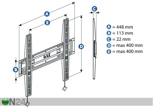 Seinäteline STILE SLIM S400