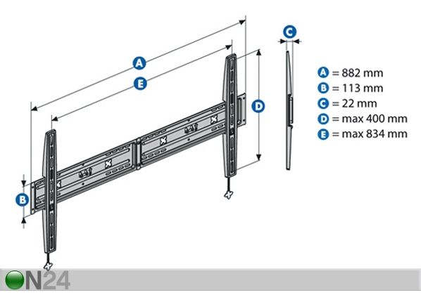Seinäteline STILE SLIM S800
