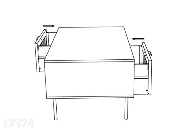 Sohvapöytä 59x110 cm, luonnonväri/ musta