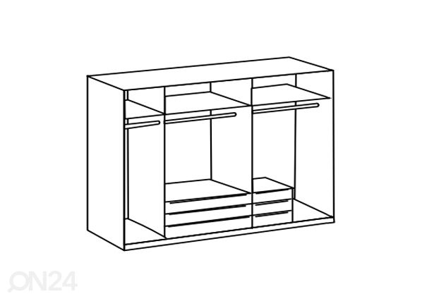 Vaatekaappi Gibraltar 225 cm + kehys